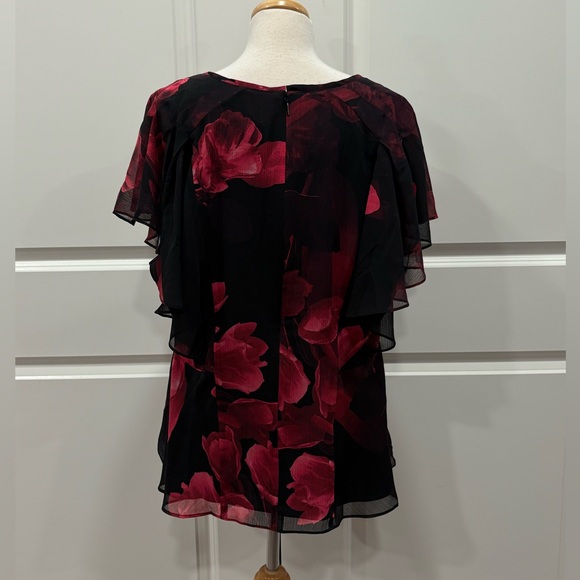 Ted Baker Belamay Flutter Sleeve Peplum Top Size 6 Floral Office Formal Modest - Picture 6 of 12